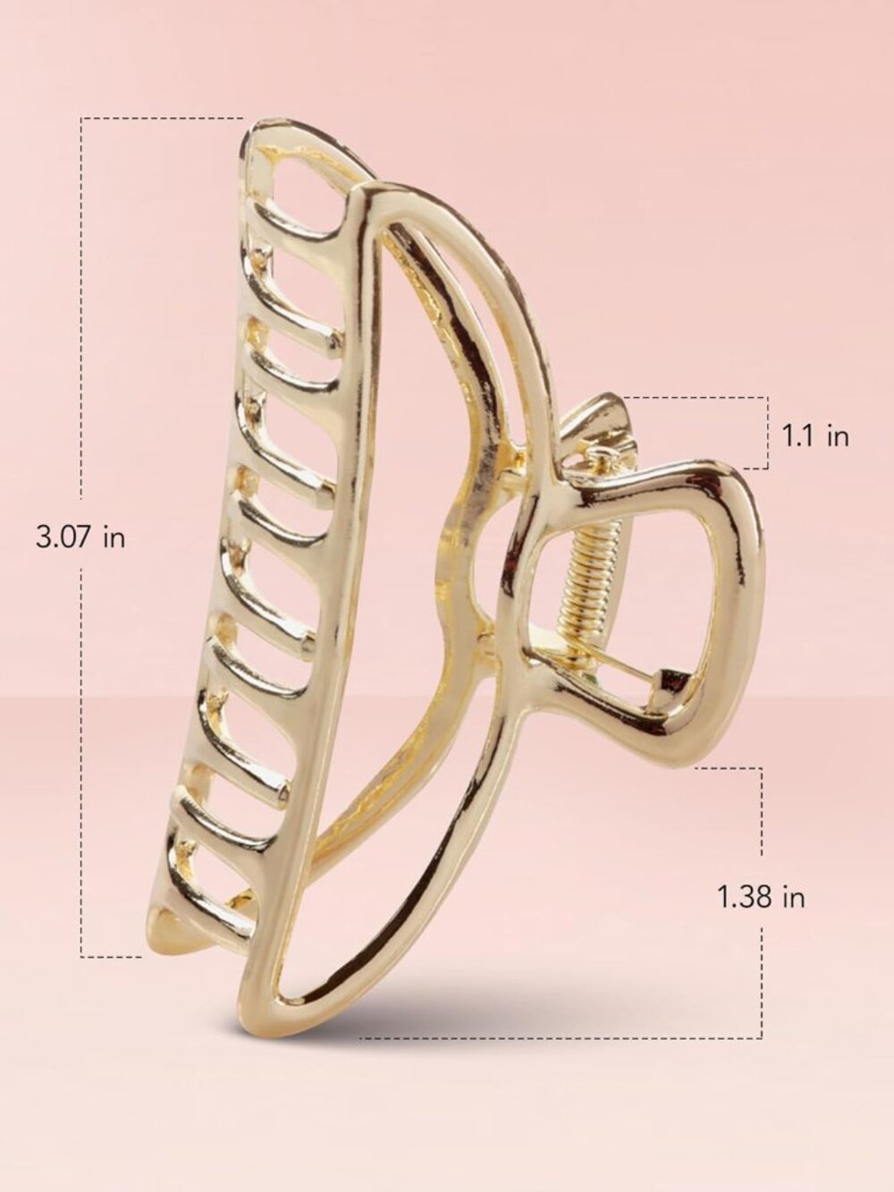 Kitsch Open Shape Metal Hair Clip Gold 1 Pc Elegant Durable Hair Accessory